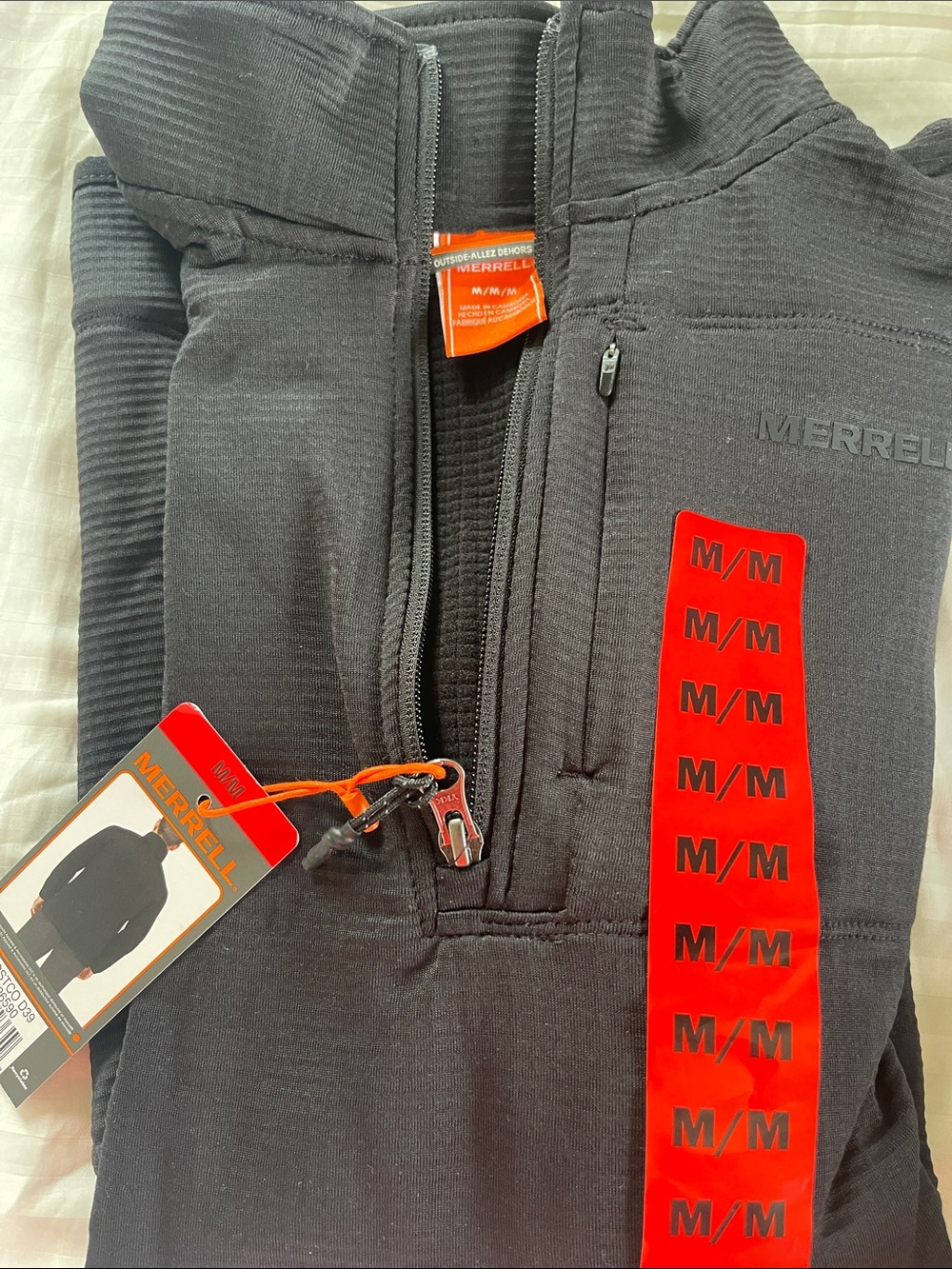 Merrell Black Half-Zip Pullover with Red Accents
